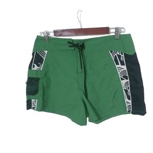 SurfSoul 9 Green Black Board Shorts